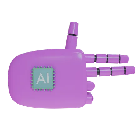 Robot Hand Firing Magenta  3D Icon