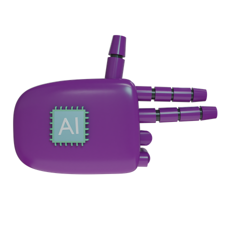 Robot Hand Firing Purple  3D Icon