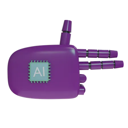 Robot Hand Firing Purple  3D Icon