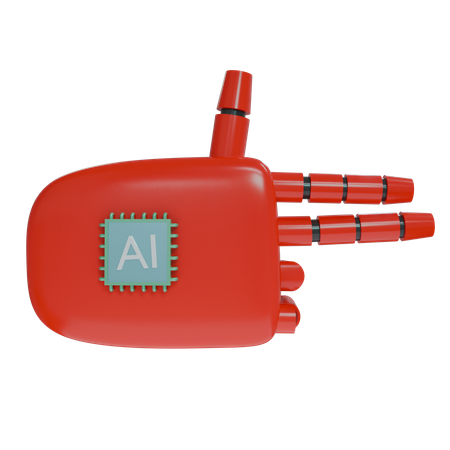 Robot Hand Firing Red  3D Icon