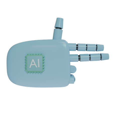 Robot Hand Firing SkyBlue  3D Icon