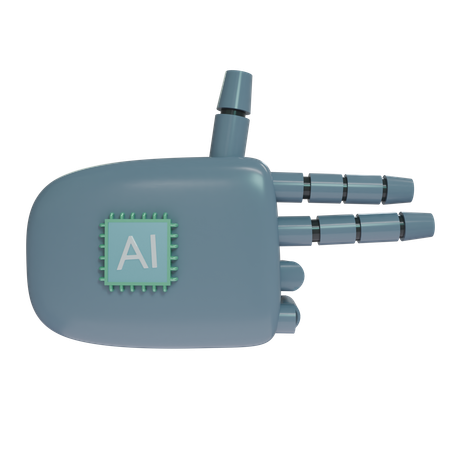 Robot Hand Firing SlateGray  3D Icon