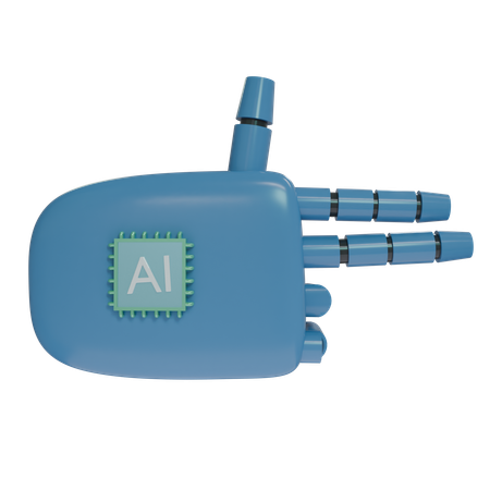 Robot Hand Firing SteelBlue  3D Icon