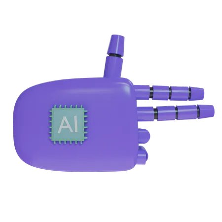 Robot Hand Firing Violet  3D Icon