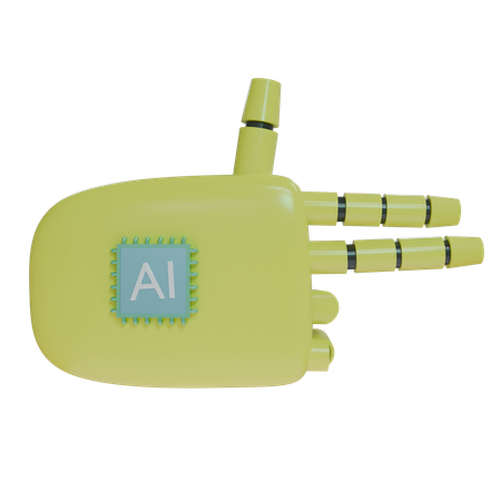 Robot Hand Firing Yellow  3D Icon