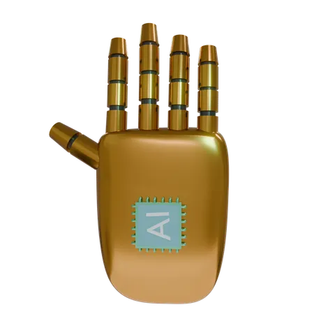 Robot Hand HandUp Bronze  3D Icon
