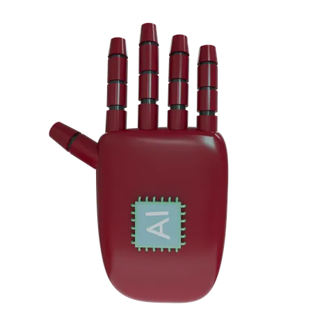 Robot Hand HandUp Burgundy  3D Icon
