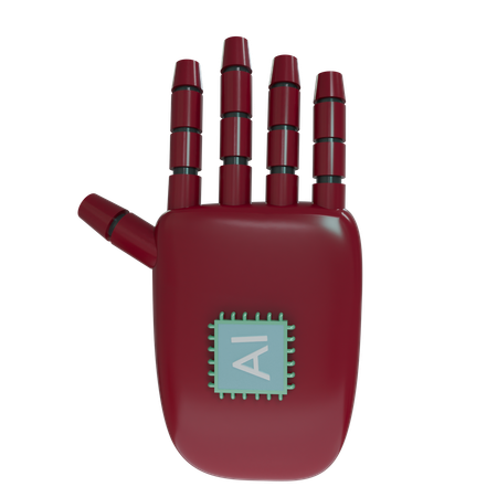 Robot Hand HandUp Burgundy  3D Icon