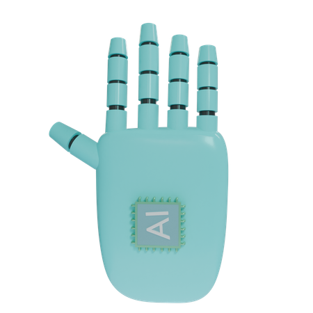 Robot Hand HandUp Cyan  3D Icon
