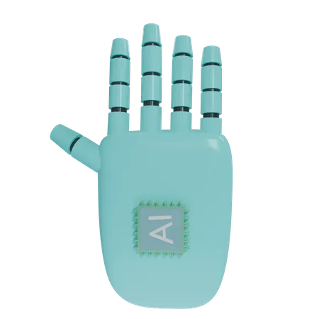 Robot Hand HandUp Cyan  3D Icon