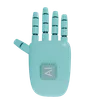 Robot Hand HandUp Cyan