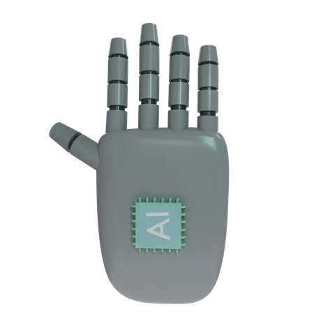 Robot Hand HandUp Grey  3D Icon