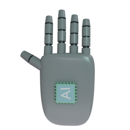 Robot Hand HandUp Grey  3D Icon