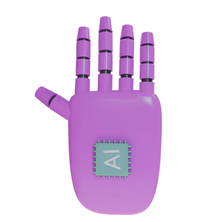 Robot Hand HandUp Magenta  3D Icon