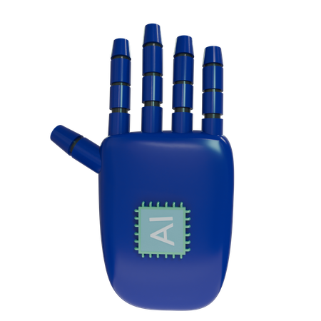 Robot Hand HandUp Navy  3D Icon