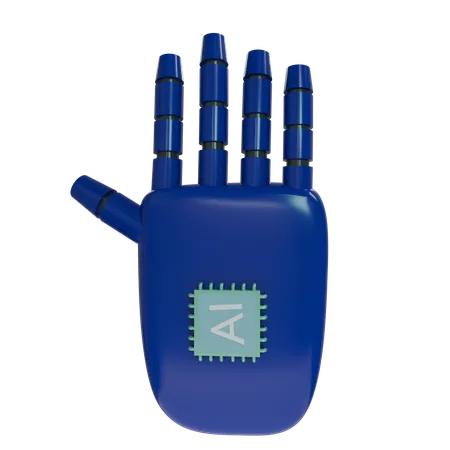 Robot Hand HandUp Navy  3D Icon