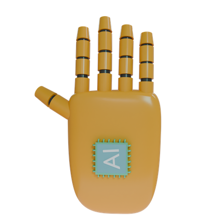 Robot Hand HandUp Orange  3D Icon