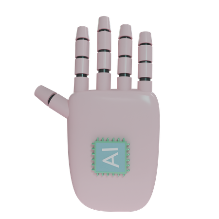 Robot Hand HandUp Pink  3D Icon