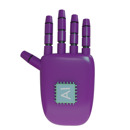 Robot Hand HandUp Purple  3D Icon