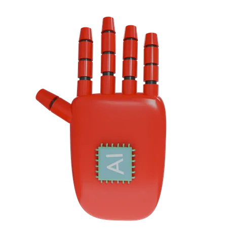 Robot Hand HandUp Red  3D Icon