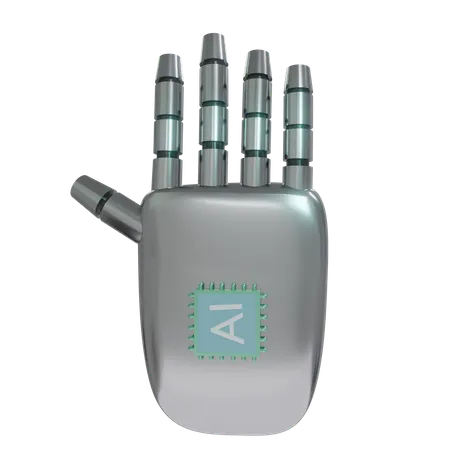 Robot Hand HandUp Silver  3D Icon