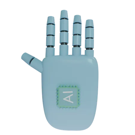 Robot Hand HandUp SkyBlue  3D Icon