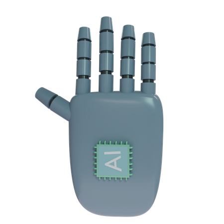 Robot Hand HandUp SlateGray  3D Icon