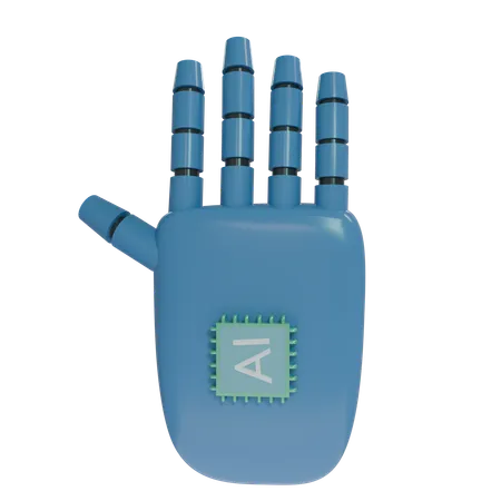 Robot Hand HandUp SteelBlue  3D Icon
