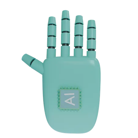 Robot Hand HandUp Turquoise  3D Icon