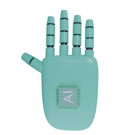 Robot Hand HandUp Turquoise  3D Icon