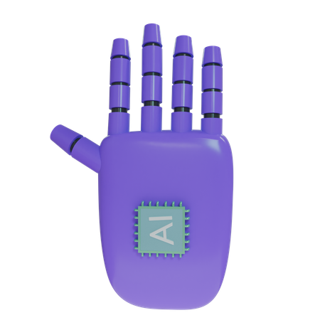 Robot Hand HandUp Violet  3D Icon