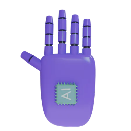 Robot Hand HandUp Violet  3D Icon