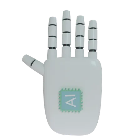 Robot Hand HandUp White  3D Icon
