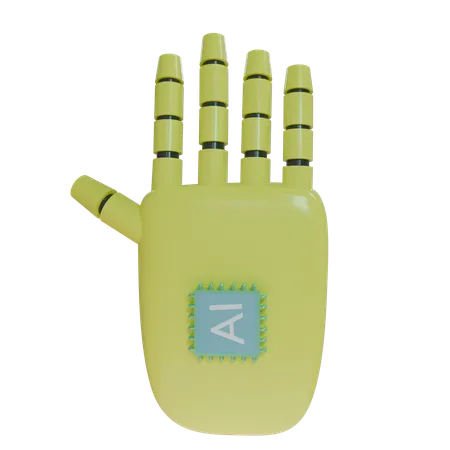 Robot Hand HandUp Yellow  3D Icon