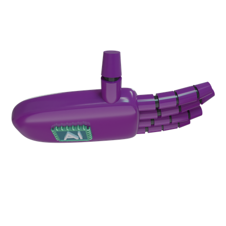 Robot Hand Holding Purple  3D Icon