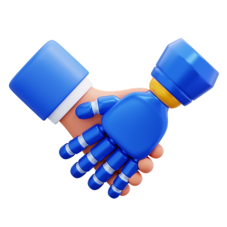 ROBOT HAND & HUMAN HAND  3D Icon