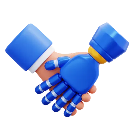 ROBOT HAND & HUMAN HAND  3D Icon