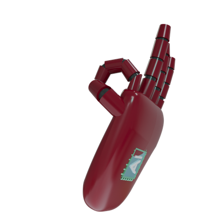 Robot Hand OK Burgundy  3D Icon