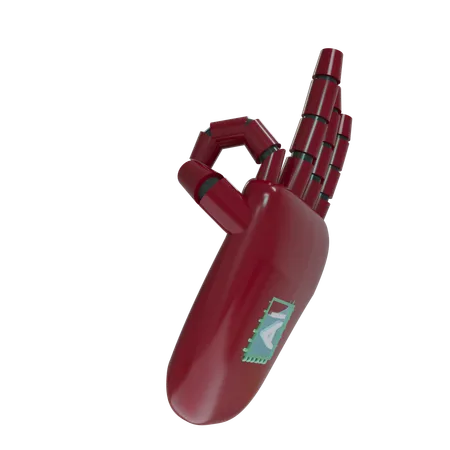 Robot Hand OK Burgundy  3D Icon