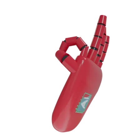 Robot Hand OK Crimson  3D Icon