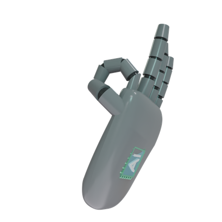 Robot Hand OK Grey  3D Icon