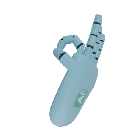 Robot Hand OK SkyBlue  3D Icon