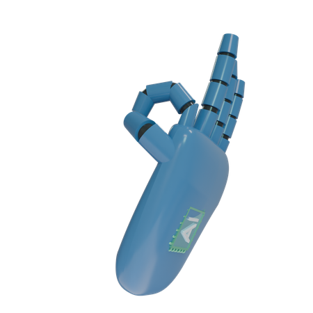Robot Hand OK SteelBlue  3D Icon