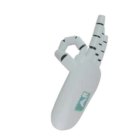 Robot Hand OK White  3D Icon