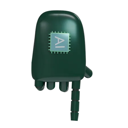 Robot Hand PointDown Emerald  3D Icon