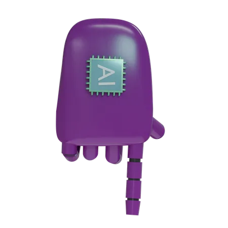 Robot Hand PointDown Purple  3D Icon