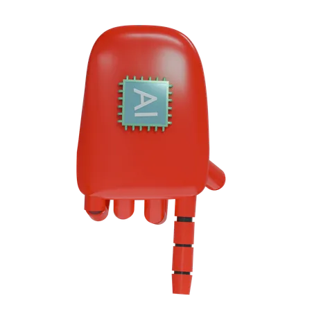 Robot Hand PointDown Red  3D Icon