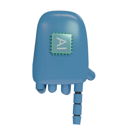 Robot Hand PointDown SteelBlue  3D Icon