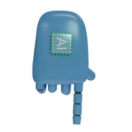 Robot Hand PointDown SteelBlue  3D Icon