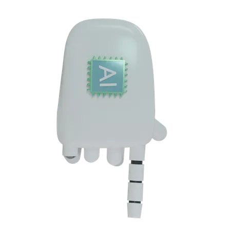 Robot Hand PointDown White  3D Icon